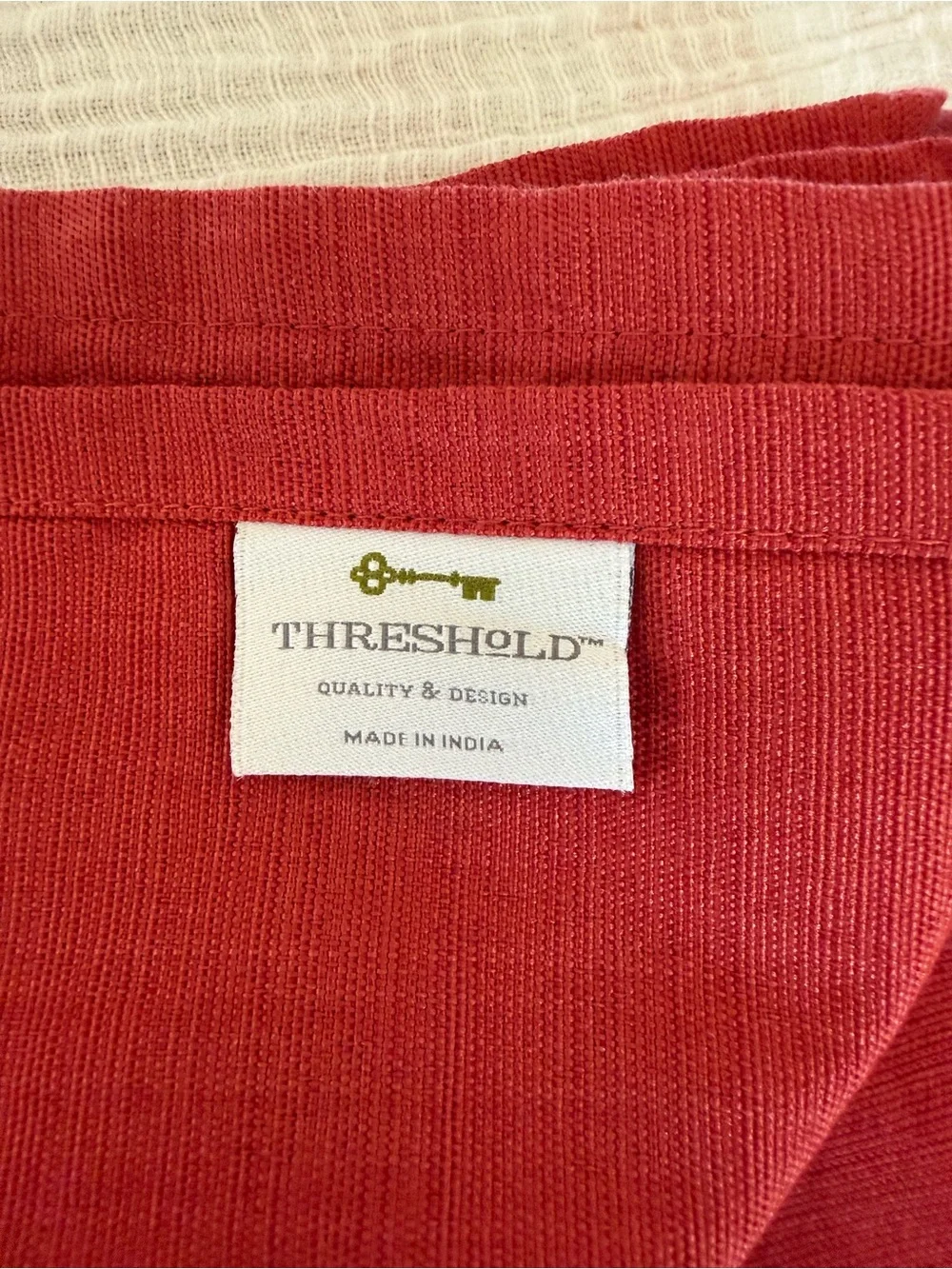 🍁🍽️ Threshold Terracotta Red Large rectangle Tablecloth 51” x 70” Like New ✨🌿
